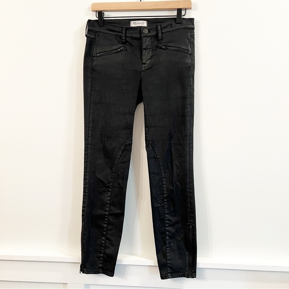 Women’s Madewell Skinny Skinny black zipper detail moto jeans size 27